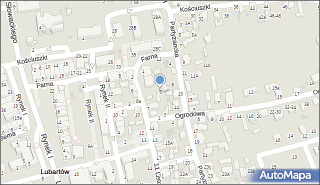 Lubartów, 11 Listopada, 5, mapa Lubartów