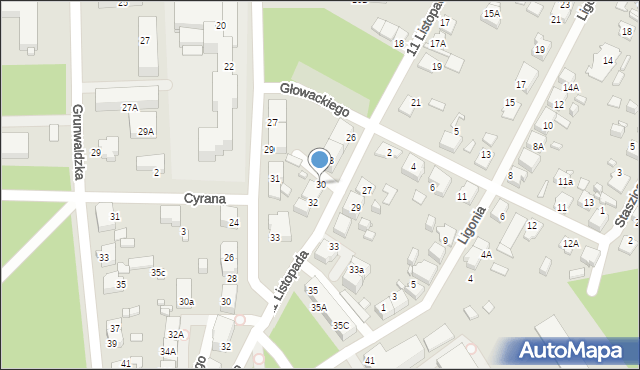 Lubliniec, 11 Listopada, 30, mapa Lubliniec