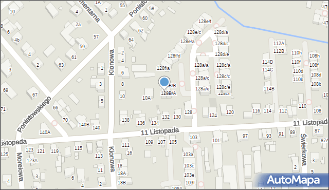 Luboń, 11 Listopada, 128B/C, mapa Luboń