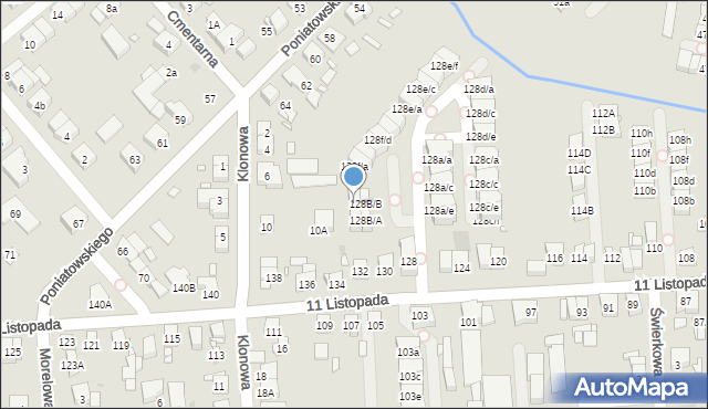 Luboń, 11 Listopada, 128B/D, mapa Luboń