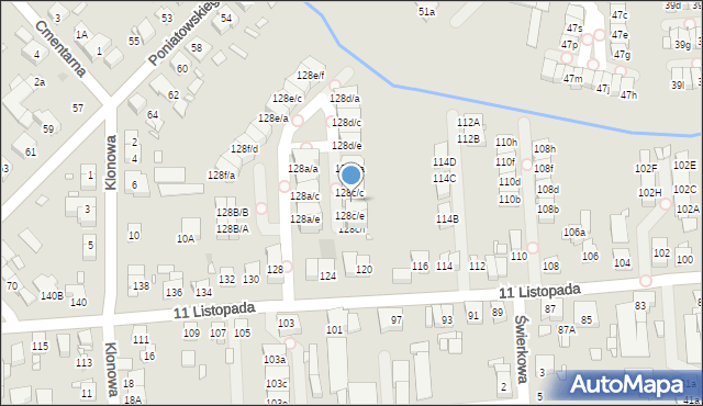 Luboń, 11 Listopada, 128c/d, mapa Luboń