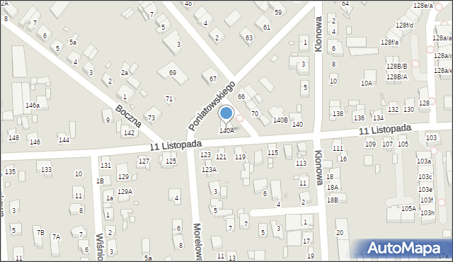 Luboń, 11 Listopada, 140A, mapa Luboń