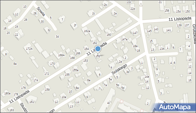 Luboń, 11 Listopada, 151, mapa Luboń
