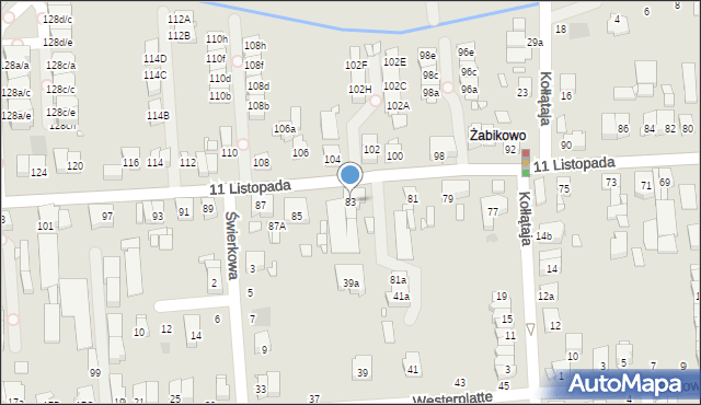 Luboń, 11 Listopada, 83, mapa Luboń