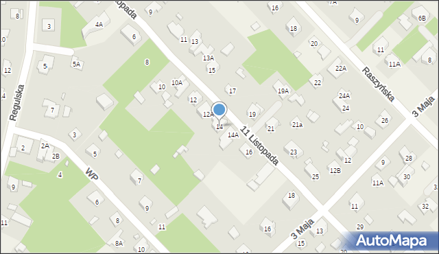 Michałowice, 11 Listopada, 14, mapa Michałowice