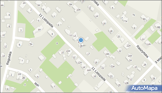 Michałowice, 11 Listopada, 15, mapa Michałowice