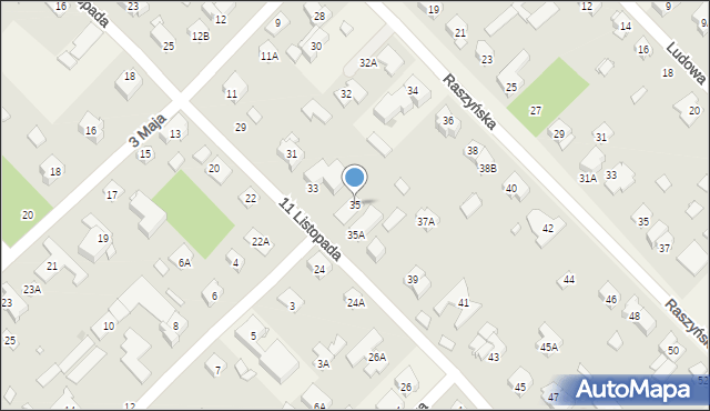 Michałowice, 11 Listopada, 35, mapa Michałowice