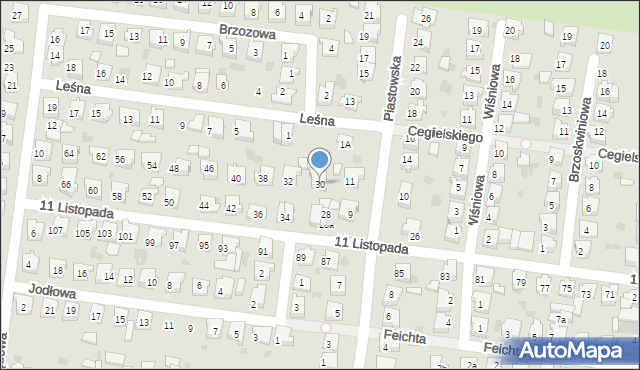 Mogilno, 11 Listopada, 30, mapa Mogilno