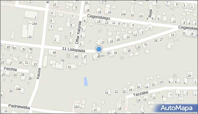 Mogilno, 11 Listopada, 43, mapa Mogilno