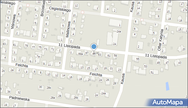 Mogilno, 11 Listopada, 65, mapa Mogilno
