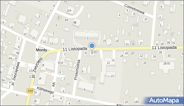 Mordy, 11 Listopada, 8, mapa Mordy