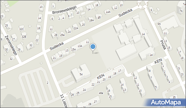 Nysa, 11 Listopada, 1, mapa Nysy