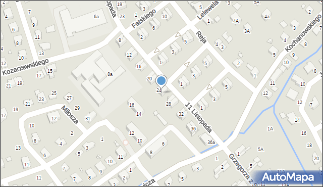 Nysa, 11 Listopada, 26, mapa Nysy