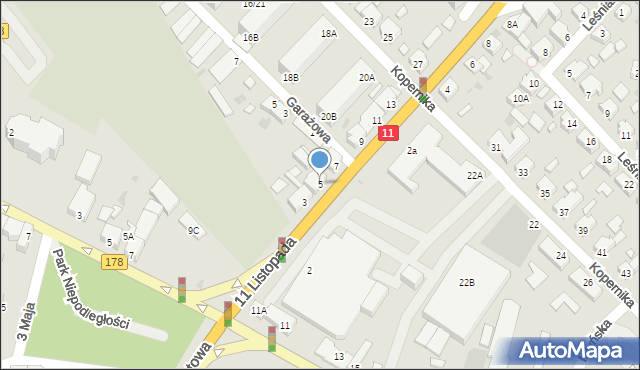 Oborniki, 11 Listopada, 5, mapa Oborniki