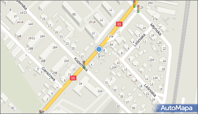 Oborniki, 11 Listopada, 6, mapa Oborniki