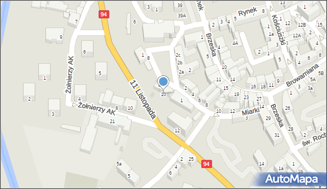 Oława, 11 Listopada, 10, mapa Oława