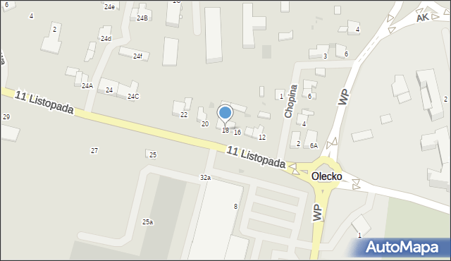 Olecko, 11 Listopada, 18, mapa Olecko