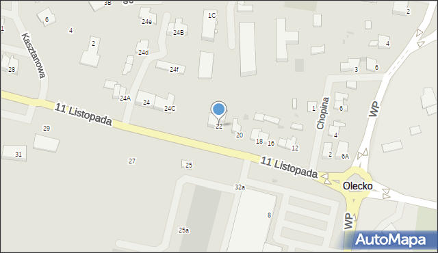 Olecko, 11 Listopada, 22, mapa Olecko