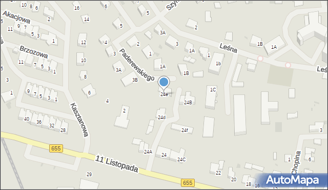 Olecko, 11 Listopada, 24e, mapa Olecko