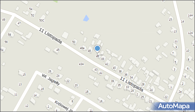 Osiek, 11 Listopada, 46, mapa Osiek