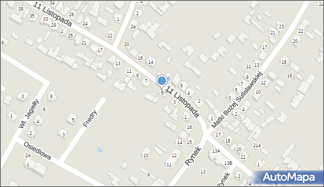 Osiek, 11 Listopada, 5, mapa Osiek