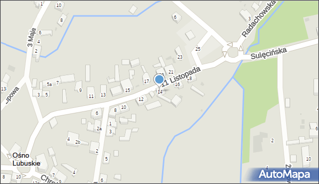 Ośno Lubuskie, 11 Listopada, 14, mapa Ośno Lubuskie