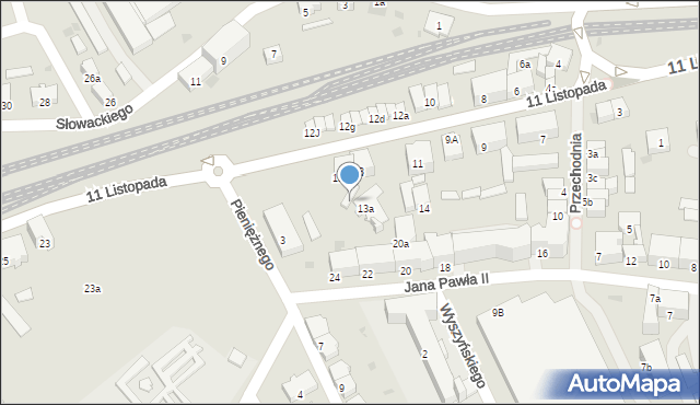 Ostróda, 11 Listopada, 15a, mapa Ostróda