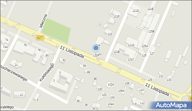Ostrołęka, 11 Listopada, 121k, mapa Ostrołęka