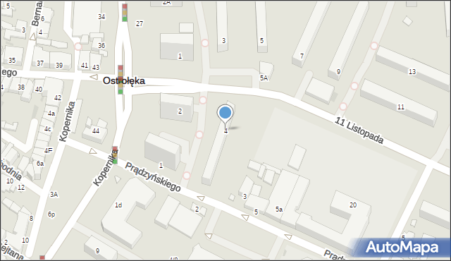 Ostrołęka, 11 Listopada, 4, mapa Ostrołęka