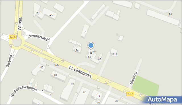 Ostrołęka, 11 Listopada, 65, mapa Ostrołęka