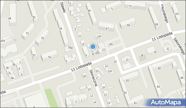 Ostrowiec Świętokrzyski, 11 Listopada, 11, mapa Ostrowiec Świętokrzyski