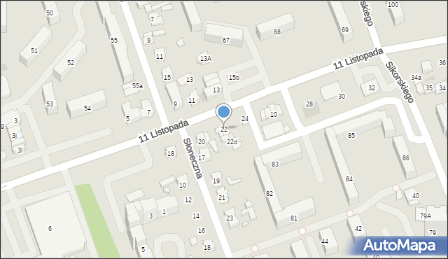 Ostrowiec Świętokrzyski, 11 Listopada, 22, mapa Ostrowiec Świętokrzyski