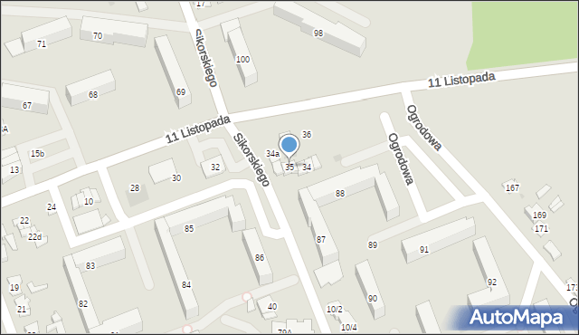 Ostrowiec Świętokrzyski, 11 Listopada, 35, mapa Ostrowiec Świętokrzyski