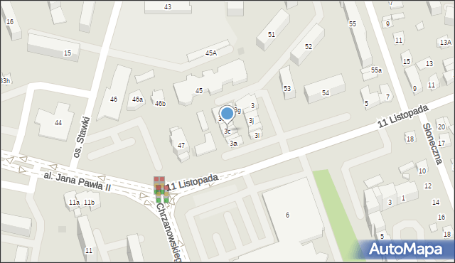 Ostrowiec Świętokrzyski, 11 Listopada, 3c, mapa Ostrowiec Świętokrzyski