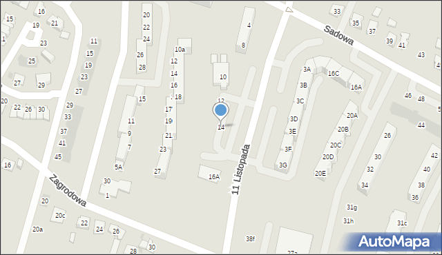 Oświęcim, 11 Listopada, 14, mapa Oświęcimia