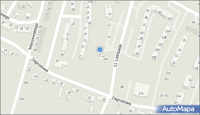 Oświęcim, 11 Listopada, 16C, mapa Oświęcimia