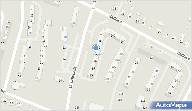 Oświęcim, 11 Listopada, 3D, mapa Oświęcimia