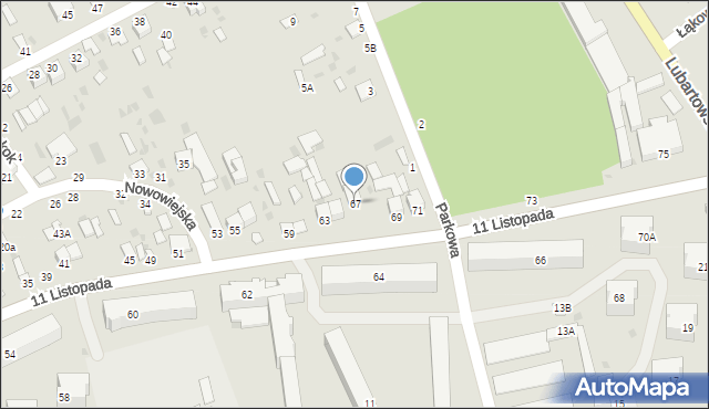 Parczew, 11 Listopada, 67, mapa Parczew