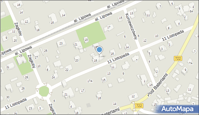 Piaseczno, 11 Listopada, 18A, mapa Piaseczno