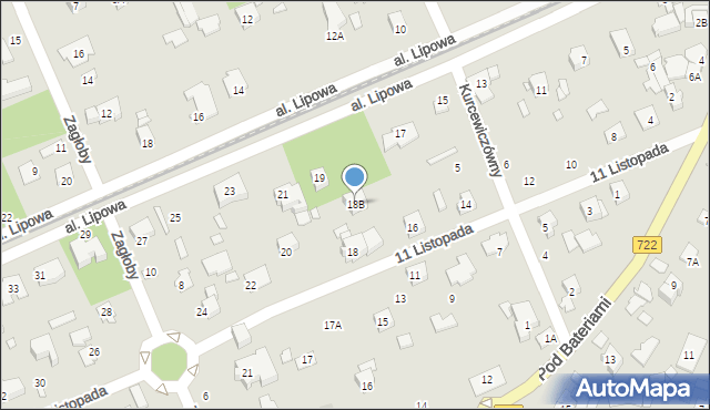 Piaseczno, 11 Listopada, 18B, mapa Piaseczno