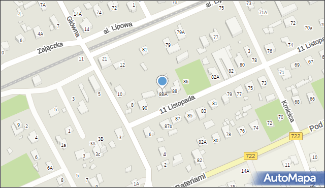Piaseczno, 11 Listopada, 88A, mapa Piaseczno
