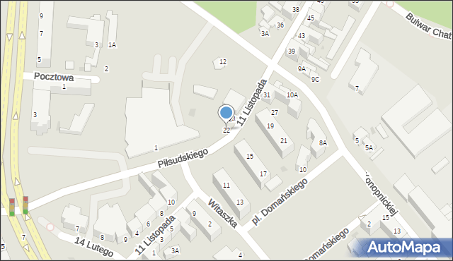 Piła, 11 Listopada, 22, mapa Piły