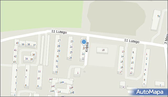 Polkowice, 11 Lutego, 20, mapa Polkowice