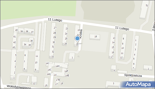 Polkowice, 11 Lutego, 22, mapa Polkowice