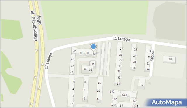 Polkowice, 11 Lutego, 37, mapa Polkowice