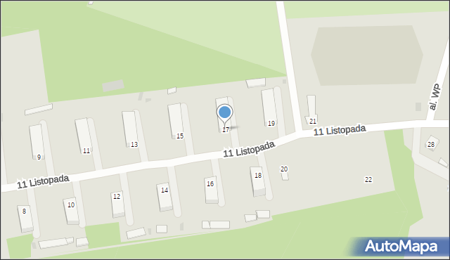 Poniatowa, 11 Listopada, 17, mapa Poniatowa