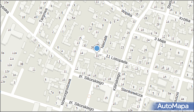 Pyzdry, 11 Listopada, 11, mapa Pyzdry