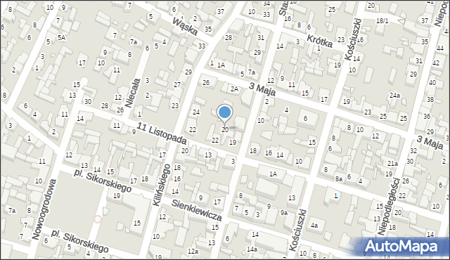 Pyzdry, 11 Listopada, 20, mapa Pyzdry