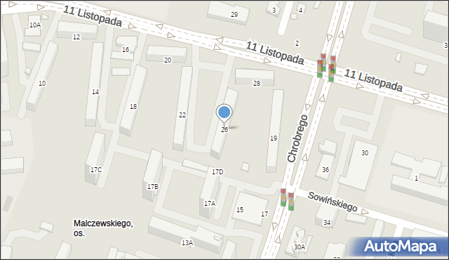 Radom, 11 Listopada, 26, mapa Radomia