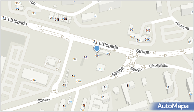 Radom, 11 Listopada, 96, mapa Radomia